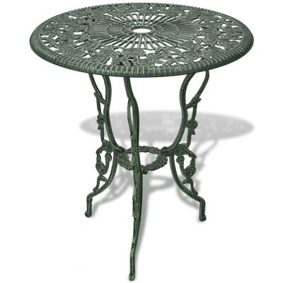 vidaXL Mesa y sillas bistró de jardín 3 piezas aluminio fundido verde