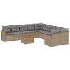 vidaXL Set de sof&aacute;s de jard&iacute;n 11pzas con cojines rat&aacute;n sint&eacute;tico beige