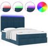 vidaXL Estructura de cama otomana con colchones terciopelo azul oscuro