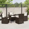 vidaXL Conjunto de Comedor de Jard&iacute;n 5 pcs Marr&oacute;n rat&aacute;n sint&eacute;tico