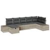 vidaXL Conjunto de sof&aacute; de jard&iacute;n 7 uds. Gris Claro rat&aacute;n sint&eacute;tico
