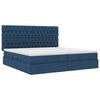 vidaXL Cama con almacenamiento y colch&oacute;n Azul 200 x 200 cm Poli&eacute;ster