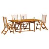 vidaXL Juego comedor de jard&iacute;n 5 pzas madera maciza acacia y textileno