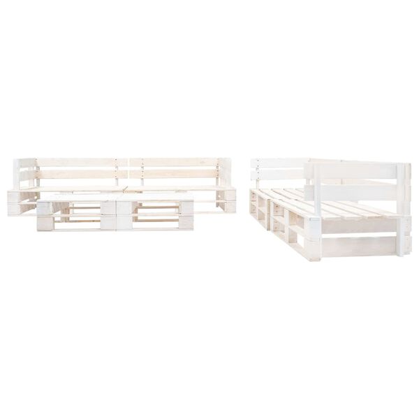 vidaXL Set de muebles de jardín de palets 6 piezas madera blanco