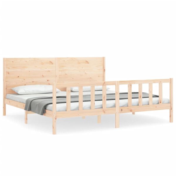 vidaXL Estructura de cama sin colch&oacute;n madera maciza de pino 200x200 cm