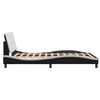 vidaXL Estructura de cama con LED sin colchón Zadar negro y blanco 140x190 cm