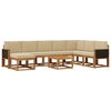 vidaXL Conjunto de sof&aacute;s de exterior con coj&iacute;n 9 pcs Natural y Beige