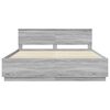 vidaXL Estructura de cama con cabecera Gris Sonoma 200 x 200 cm