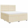vidaXL Cama box spring con colchón tela color crema 180x200 cm