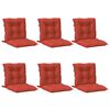 vidaXL Cojines silla respaldo bajo 6 ud tela rojo melange 100x50x7 cm