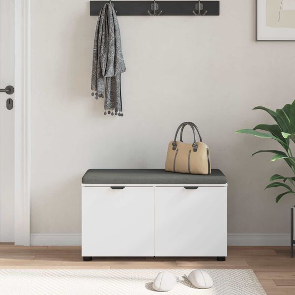 vidaXL Banco de entrada con coj&iacute;n con almacenamiento 80 x 46 x 46 cm