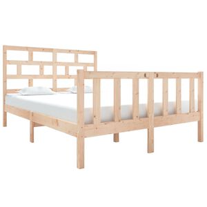 vidaXL Estructura de cama doble sin colch&oacute;n madera maciza de pino