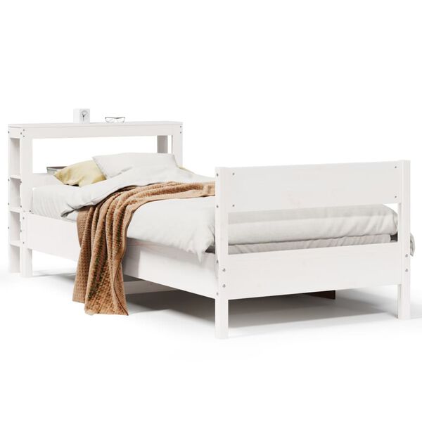 vidaXL Estructura cama sin colch&oacute;n madera maciza pino blanca 100x200cm