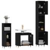 vidaXL Set de muebles de baño 3 piezas madera contrachapada negro