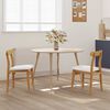 vidaXL Silla de comedor 2 pcs Natural y claro Madera de Caucho S&oacute;lido
