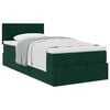 vidaXL Estructura de cama otomana con colch&oacute;n terciopelo verde oscuro