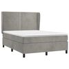 vidaXL Cama box spring con colch&oacute;n terciopelo gris claro 140x190 cm