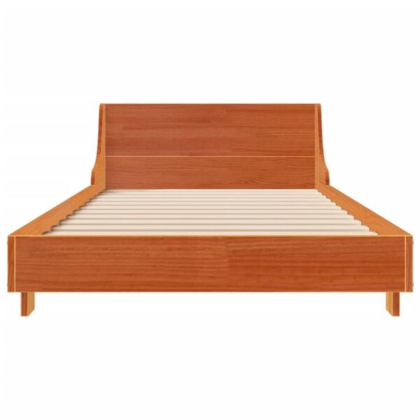 vidaXL Cama sin colch&oacute;n madera maciza de pino marr&oacute;n cera 100x200 cm