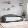 vidaXL Sof&aacute; cama sin colch&oacute;n tela gris oscuro 90x190 cm