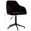 vidaXL Silla de comedor giratoria 6 uds terciopelo negro