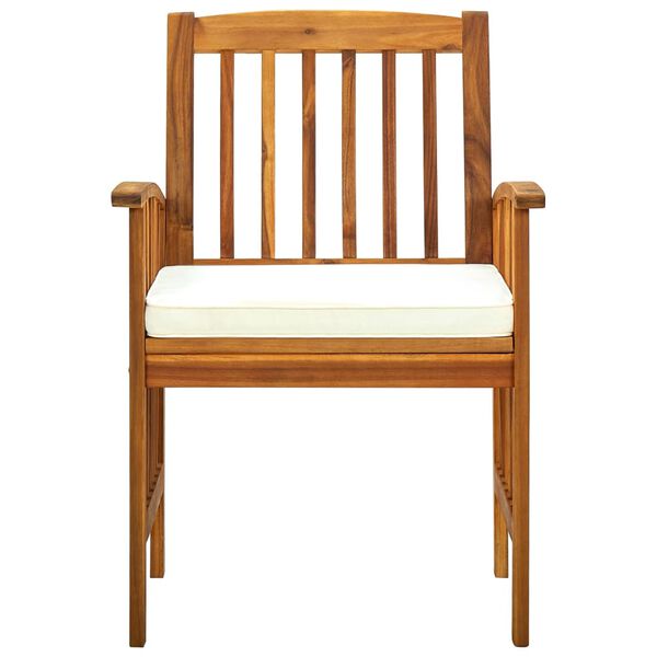 vidaXL Sillas de comedor jard&iacute;n 3 uds con cojines madera maciza acacia