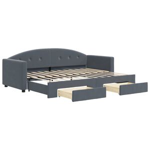 vidaXL Sof&aacute; cama nido con cajones terciopelo gris oscuro 80x200 cm
