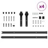 vidaXL Kit de herrajes para puertas correderas acero negro 427 cm