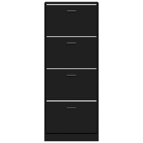 vidaXL Mueble zapatero madera contrachapada negro 59x17x150 cm