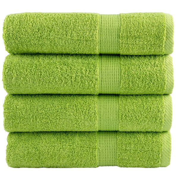 vidaXL Toallas de ducha SOLUND 4 uds verde manzana 70x140 cm 600 gsm