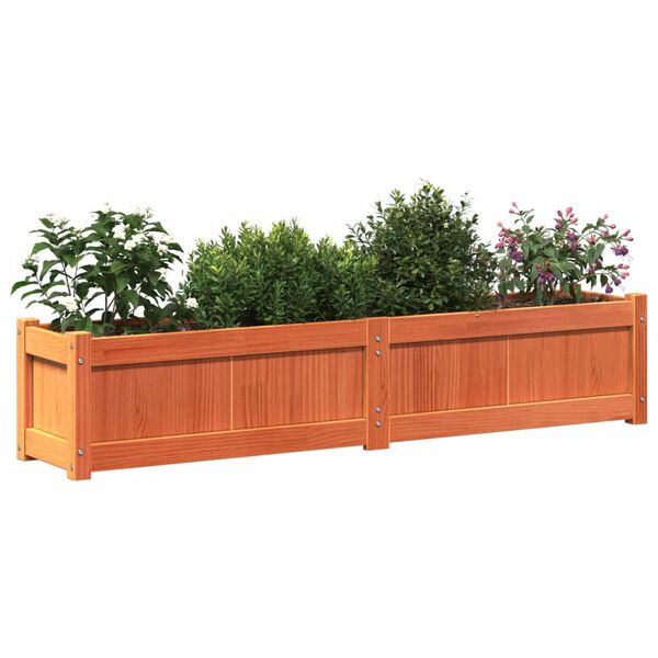 vidaXL Jardineras de exterior 2 uds madera maciza de pino marr&oacute;n cera
