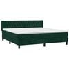 vidaXL Cama box spring con colch&oacute;n terciopelo verde oscuro 160x200 cm
