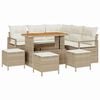 vidaXL Conjunto de sof&aacute;s de jard&iacute;n 9 uds. Beige rat&aacute;n sint&eacute;tico