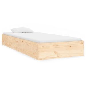 vidaXL Estructura cama individual sin colch&oacute;n madera maciza 90x190 cm