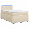 vidaXL Cama con Base Tapizada, Colch&oacute;n y Luz LED Crema 120 x 200 cm