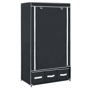 vidaXL Armario de tela negro 87x49x159 cm