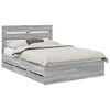 vidaXL Estructura de cama Gris Sonoma 150 x 200 cm Madera Ingenieril