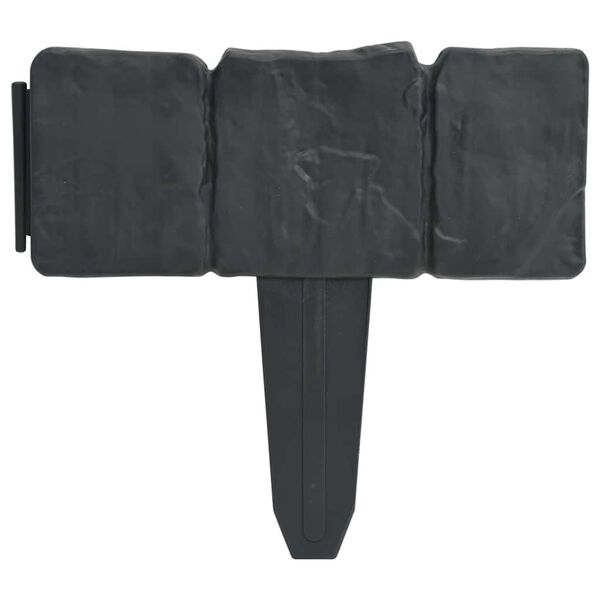 vidaXL Bordura de jardín de plástico apariencia de piedra 41 uds 10 m