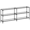 vidaXL Mesa consola superficie vidrio transparente acero 194,5x30x81cm