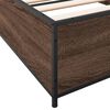 vidaXL Estructura cama madera ingenier&iacute;a metal marr&oacute;n roble 100x200 cm