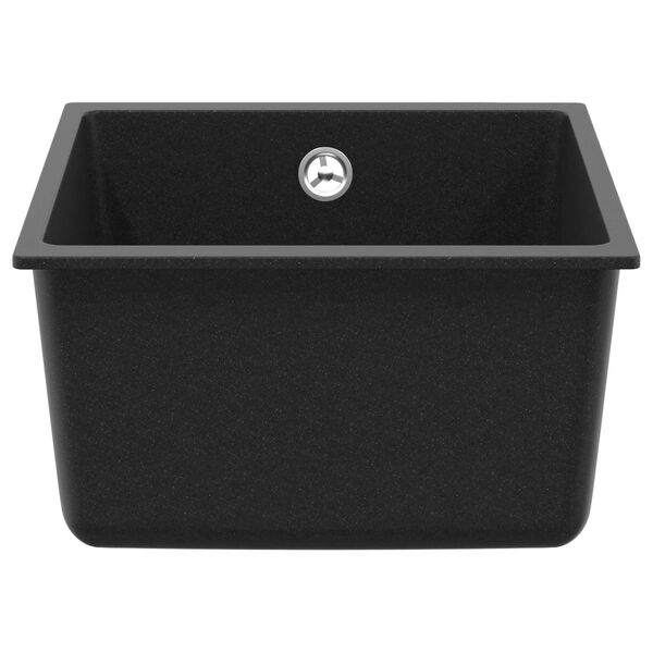 vidaXL Lavabo Negro 370 x 460 mm 80% Cuarzo y 20% Resina