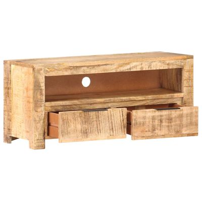 vidaXL Mueble para TV de madera maciza de mango rugosa 90x30x40 cm