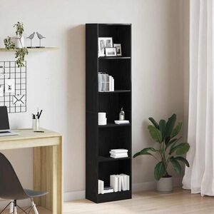 vidaXL Librer&iacute;a de roble negro de 40x24x176 cm, fabricada en madera de ingenier&iacute;a