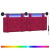vidaXL Cabecero colgante Con luz LED Rojo vino Terciopelo