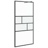 vidaXL Pared de Ducha Walk-in Negro 100 x 195 x 0,5 cm