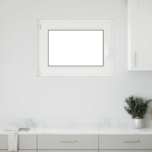 vidaXL Ventana de s&oacute;tano "RISOR" 80x50 cm oscilobatiente DIN izquierda blanca