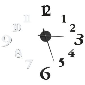 vidaXL Reloj 3D de pared con dise&ntilde;o moderno blanco y negro 100 cm XXL