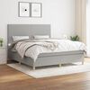 vidaXL Cama box spring con colch&oacute;n tela gris claro 180x200 cm