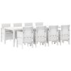 vidaXL Conjunto de Comedor de Jardín 9 pcs Blanco Ratan Polt