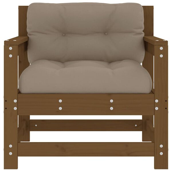vidaXL Sillones de jard&iacute;n cojines 2 uds madera maciza pino marr&oacute;n miel