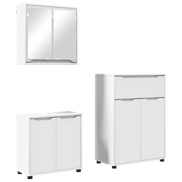 vidaXL Juego de muebles de baño con cajón 3 pcs Madera contrachapada